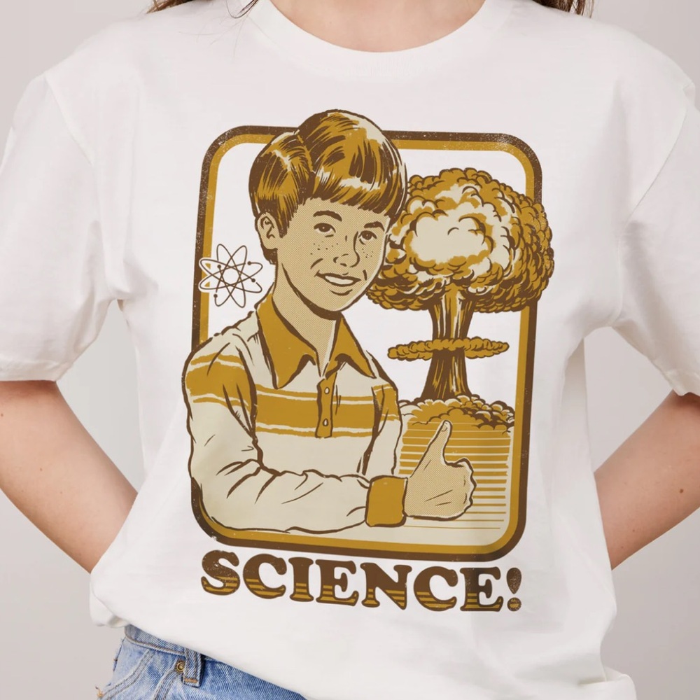 Threadheads Steven Rhodes Science Graphic Tee atomic explosion‎ vintage small